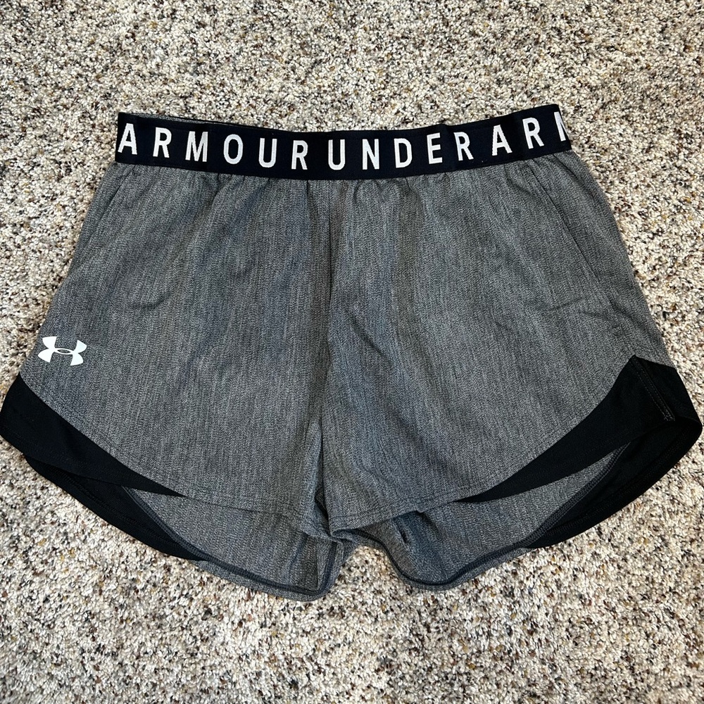 Grey and Black Under Armour Shorts